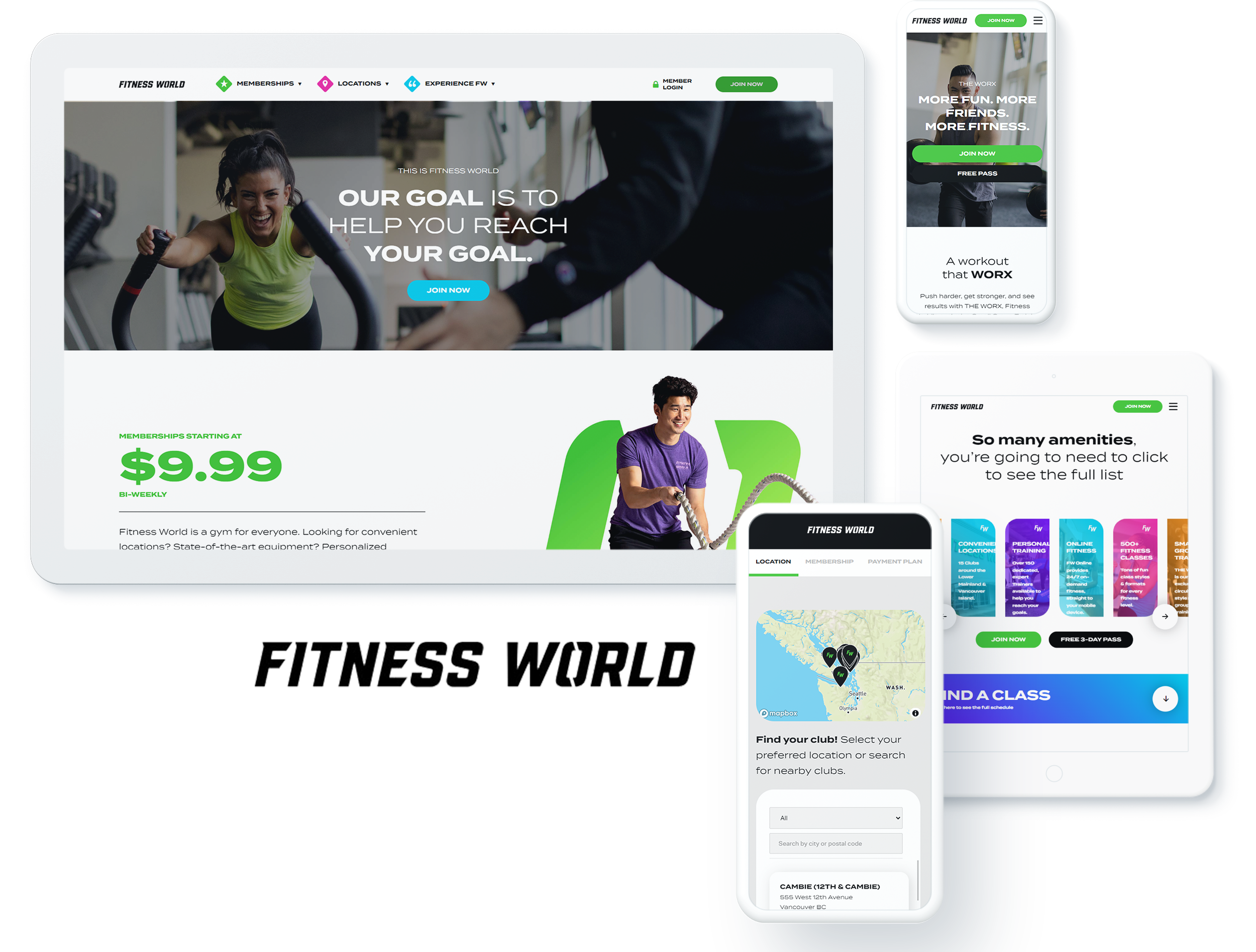 Fitness World wordpress website development