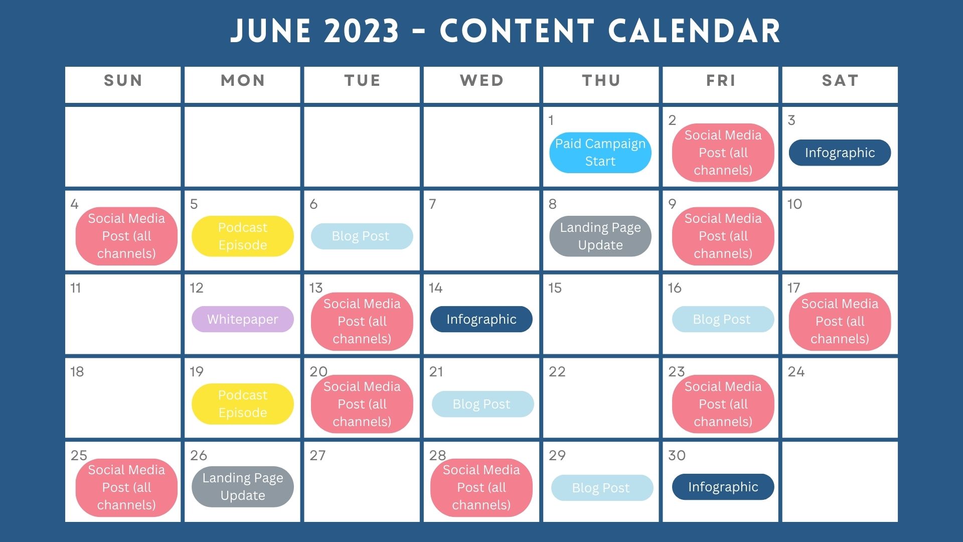 Content Calendar Example