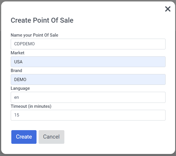 Creating a point of sale