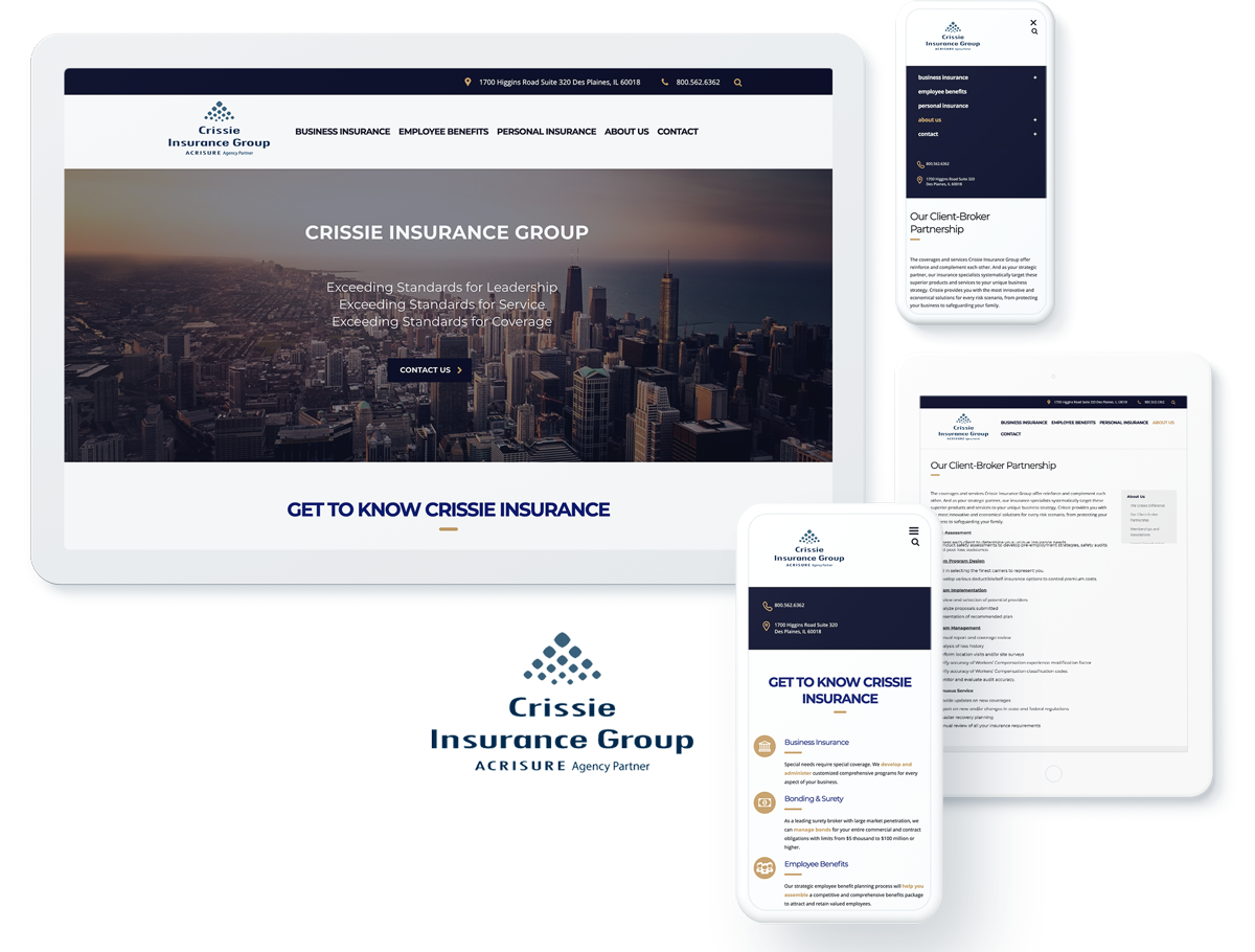 Crissie Insurance Group website design and development