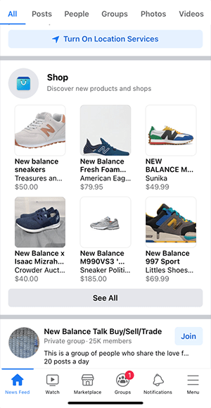 New Balance Shoes for Sale on Facebook
