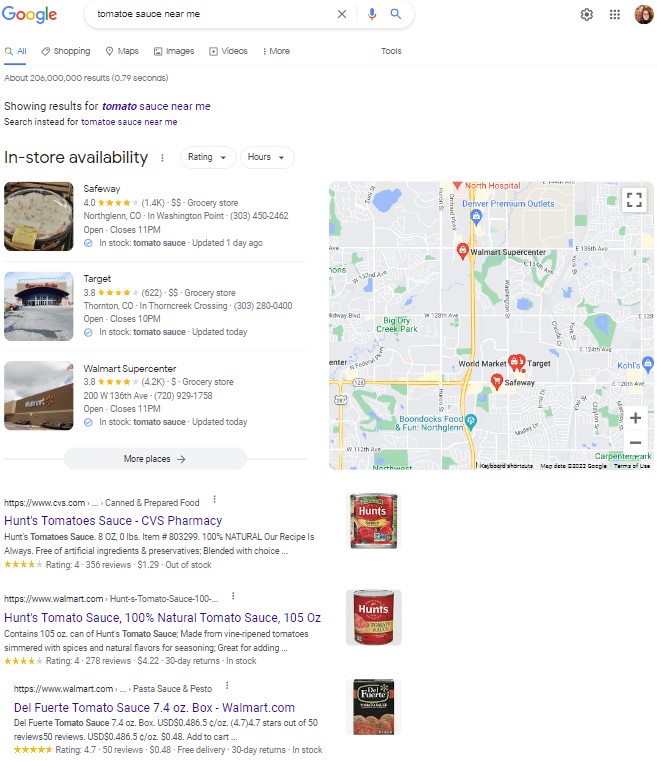 google search results for tomato sauce near me