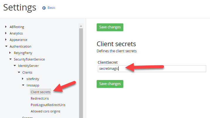 client secrets