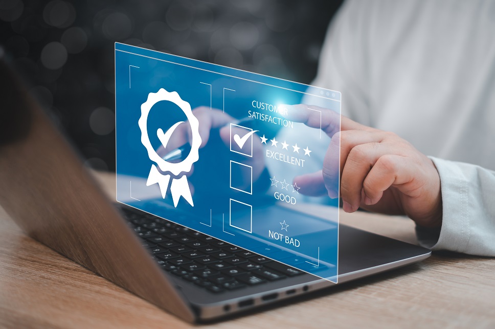 Satisfied customer using website