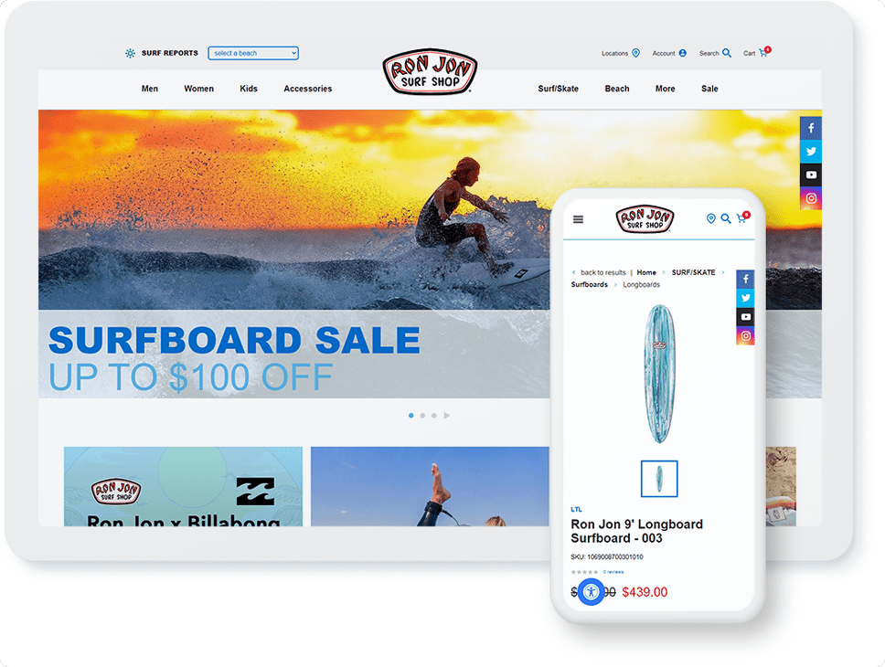 Ron Jon Surf Shop website design