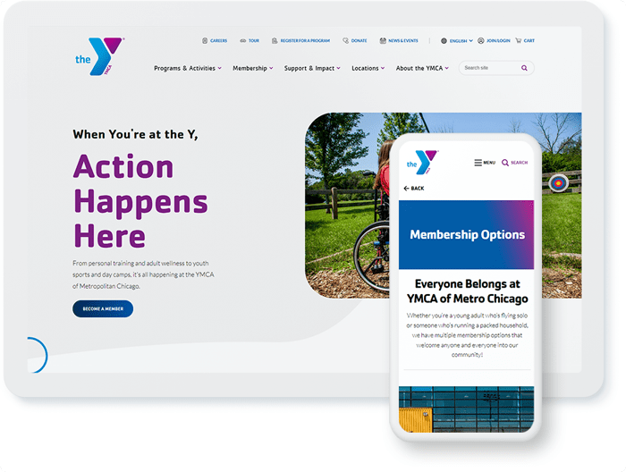 YMCA of Metro Chicago web design by Americaneagle.com