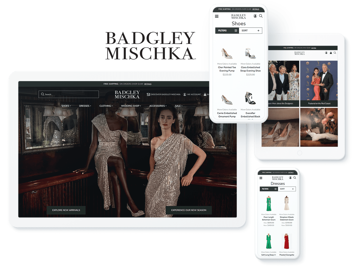 Badgley Mischka web design on BigCommerce