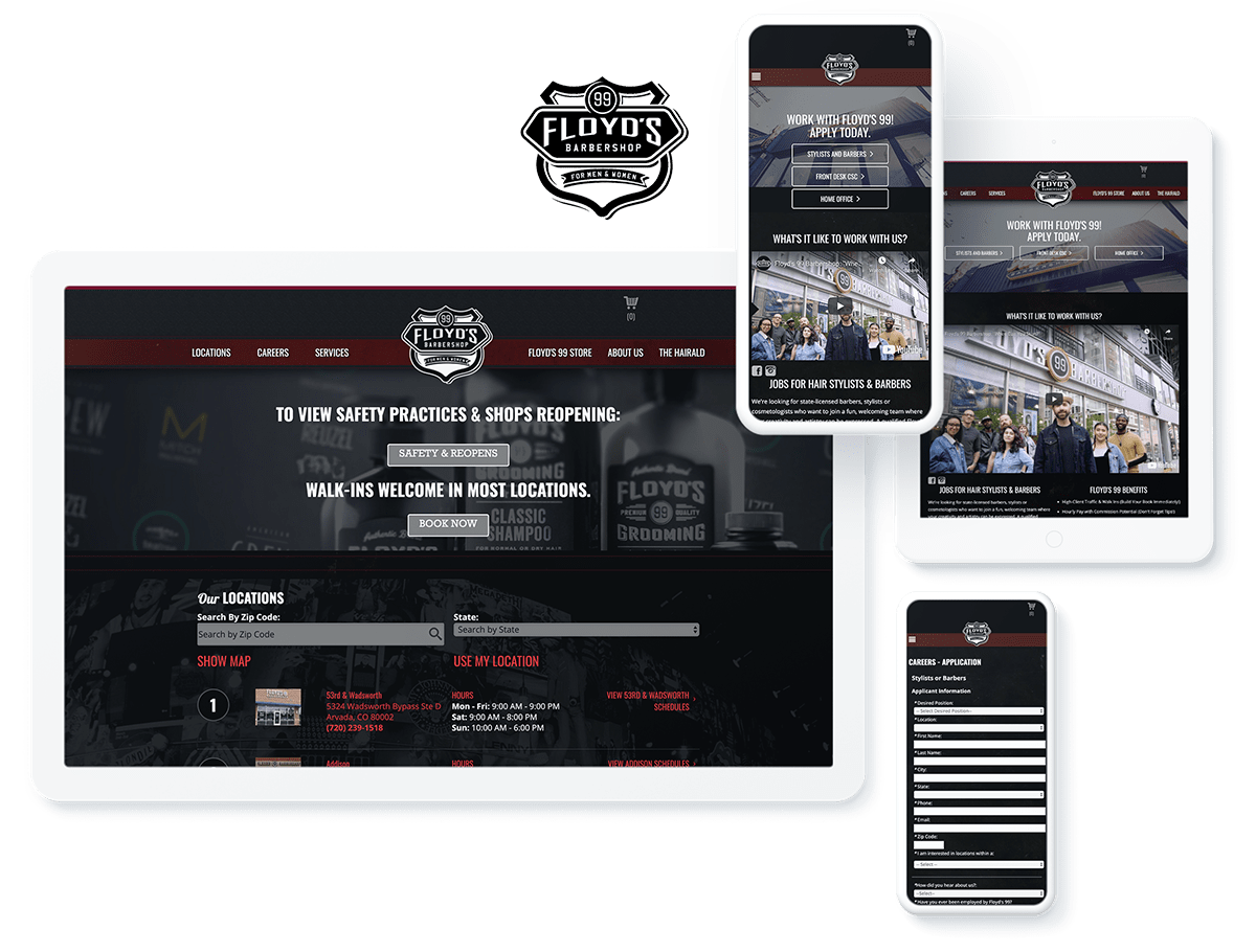 Floyd's Barbershop web design on idev