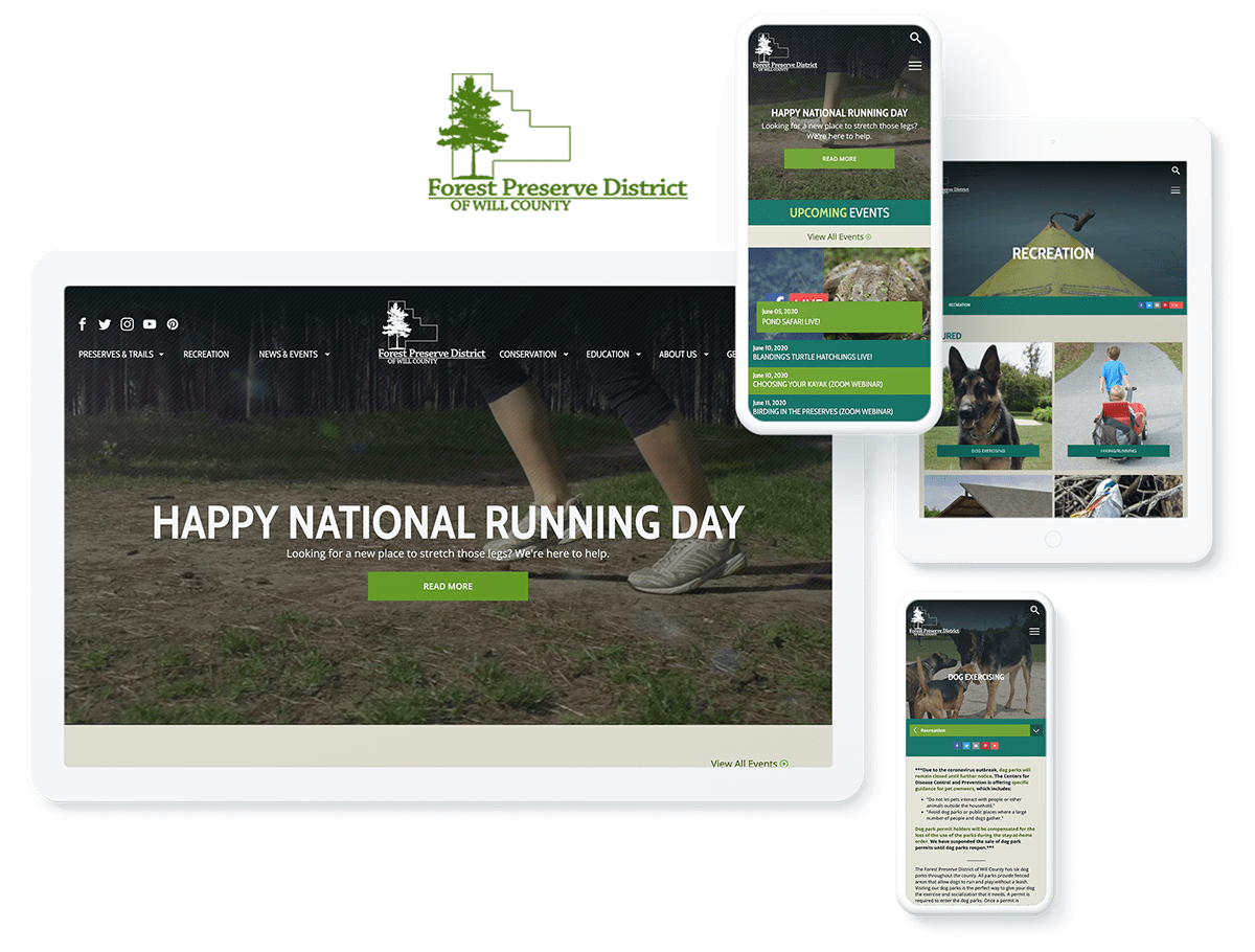 Forest Preserve District of Will County web design