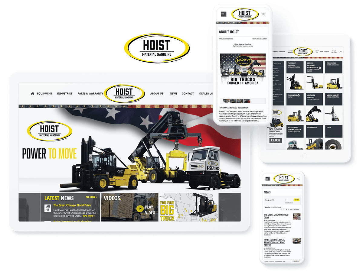 Hoist Liftruck manufacturing web design example