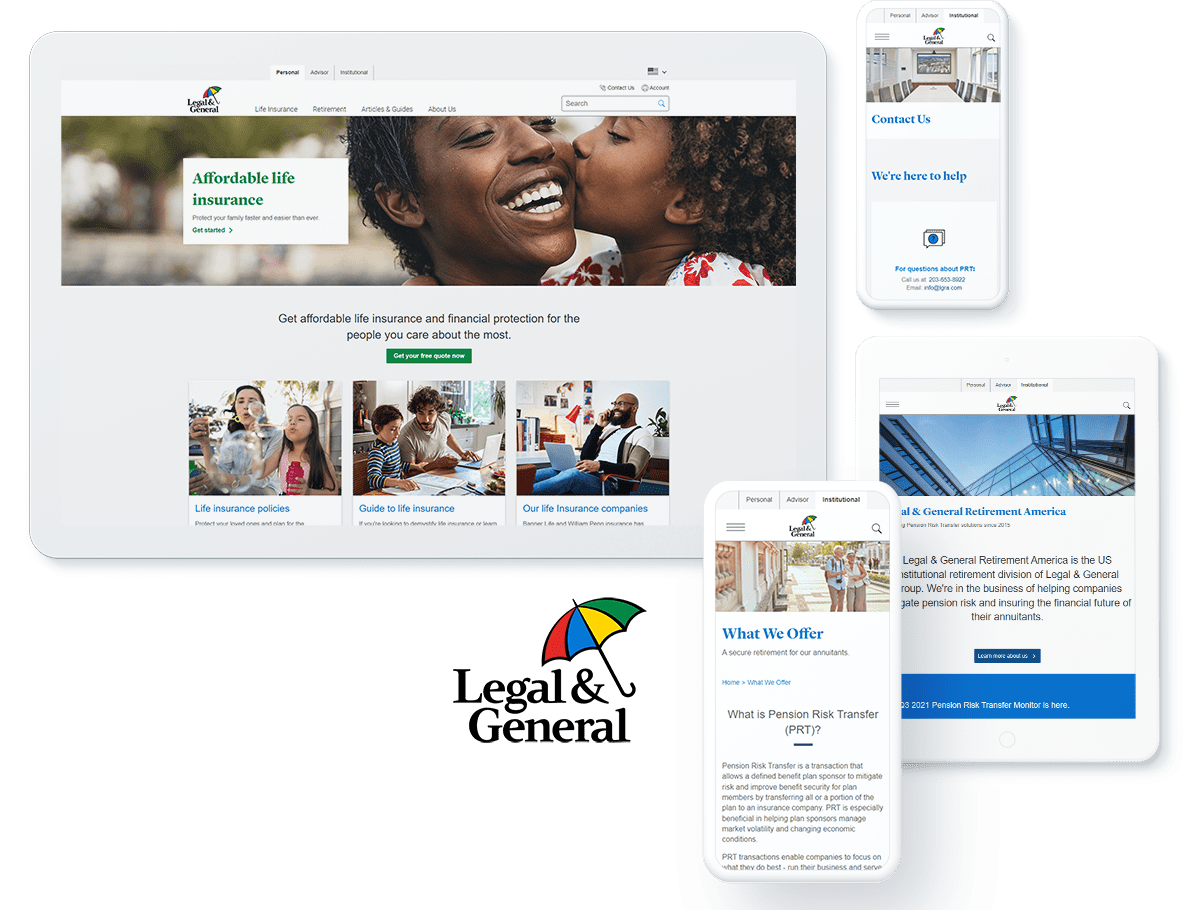 Sitefinity web design for Legal and General America