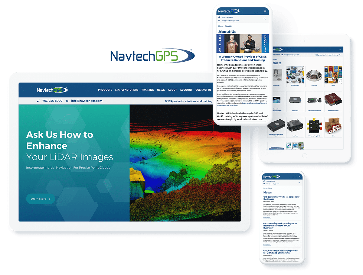 Navtech GPS ecommerce website design
