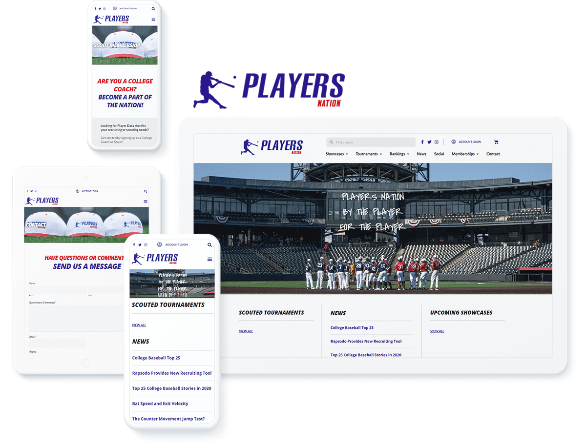 Players Nation sports web design