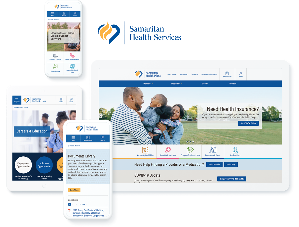 Samaritan Health Services web design showcase