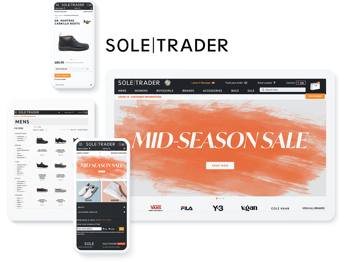 Soletrader web design implementation on ROC Commerce