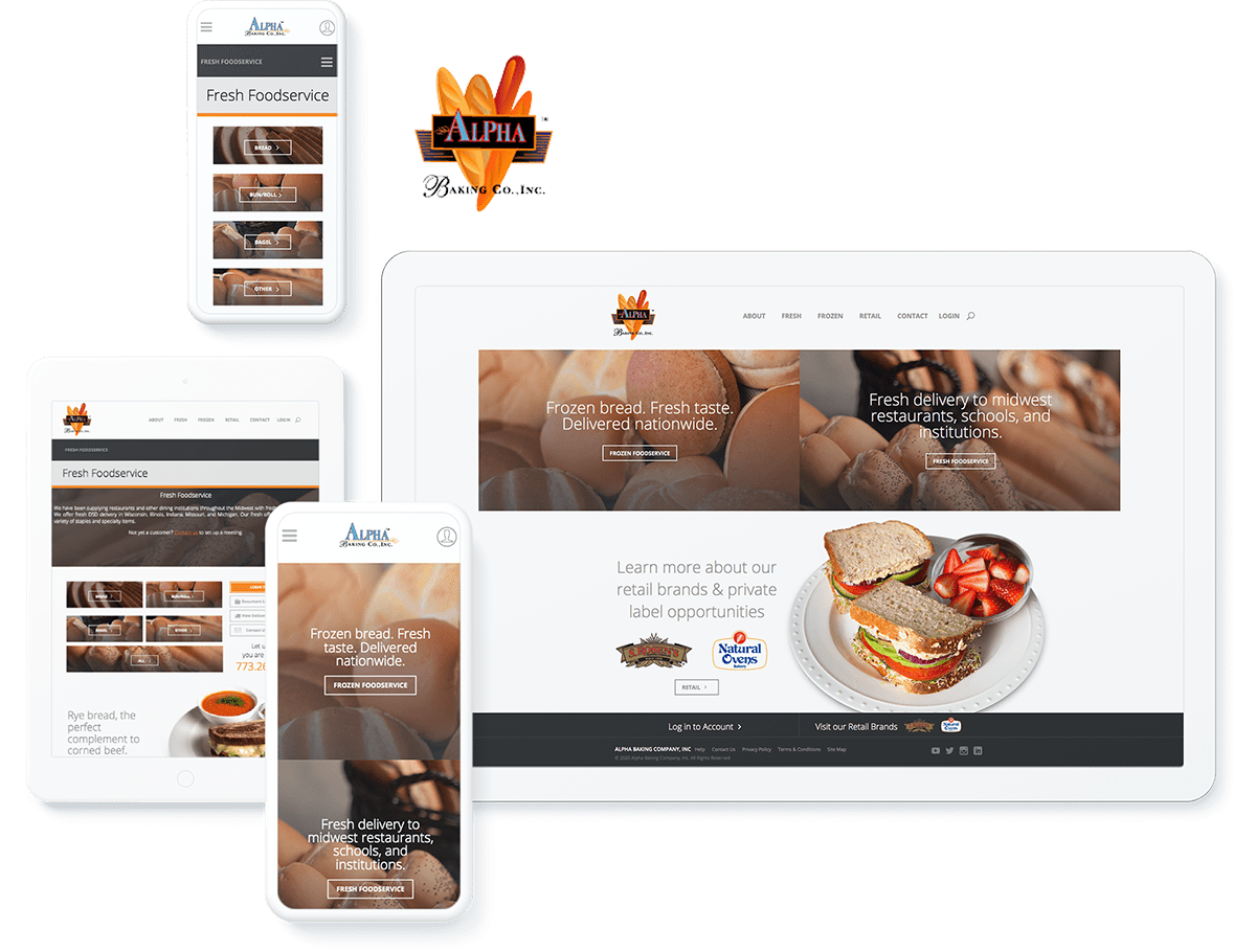 Alpha Baking web design and development
