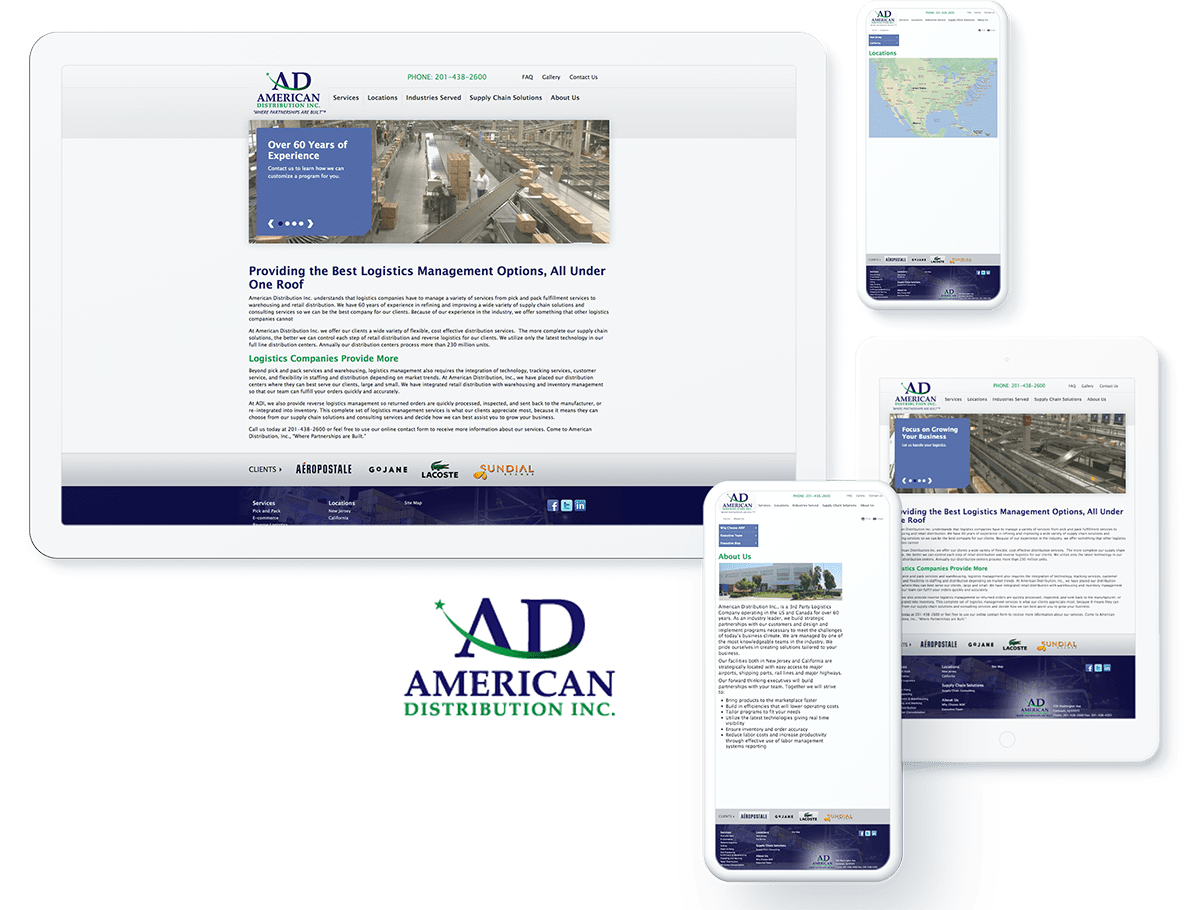 American Distribution web development