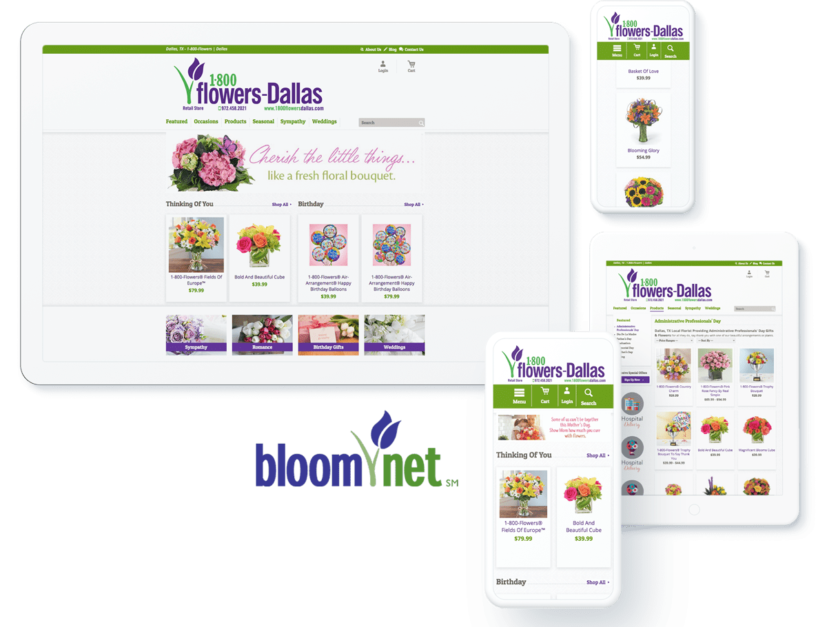 BloomNet web design and development