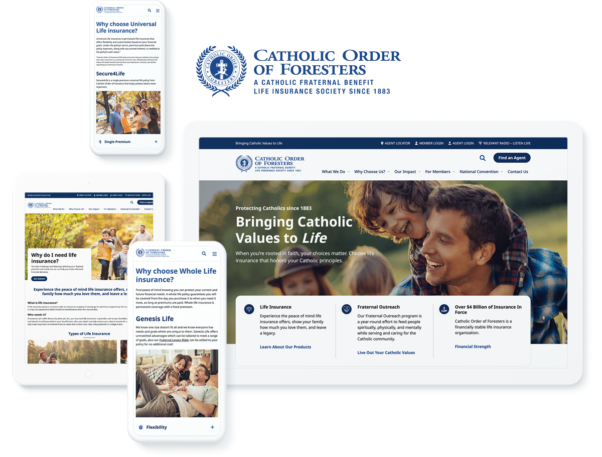 Catholic Order of Foresters website design