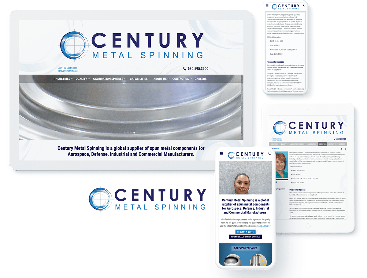 Century Metal Spinning web design and development
