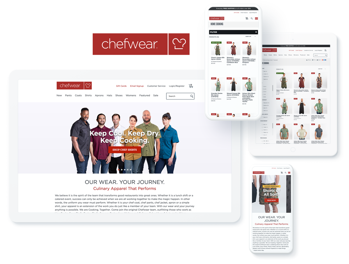 Chefwear website design and development