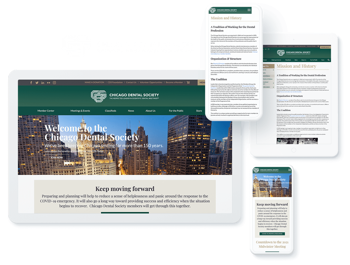Dental website design and development | Chicago Dental Society