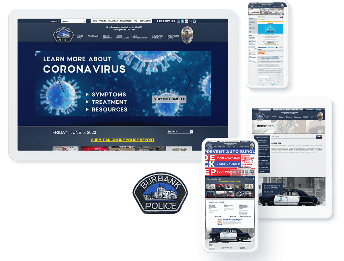 City of Burbank Government Web design example