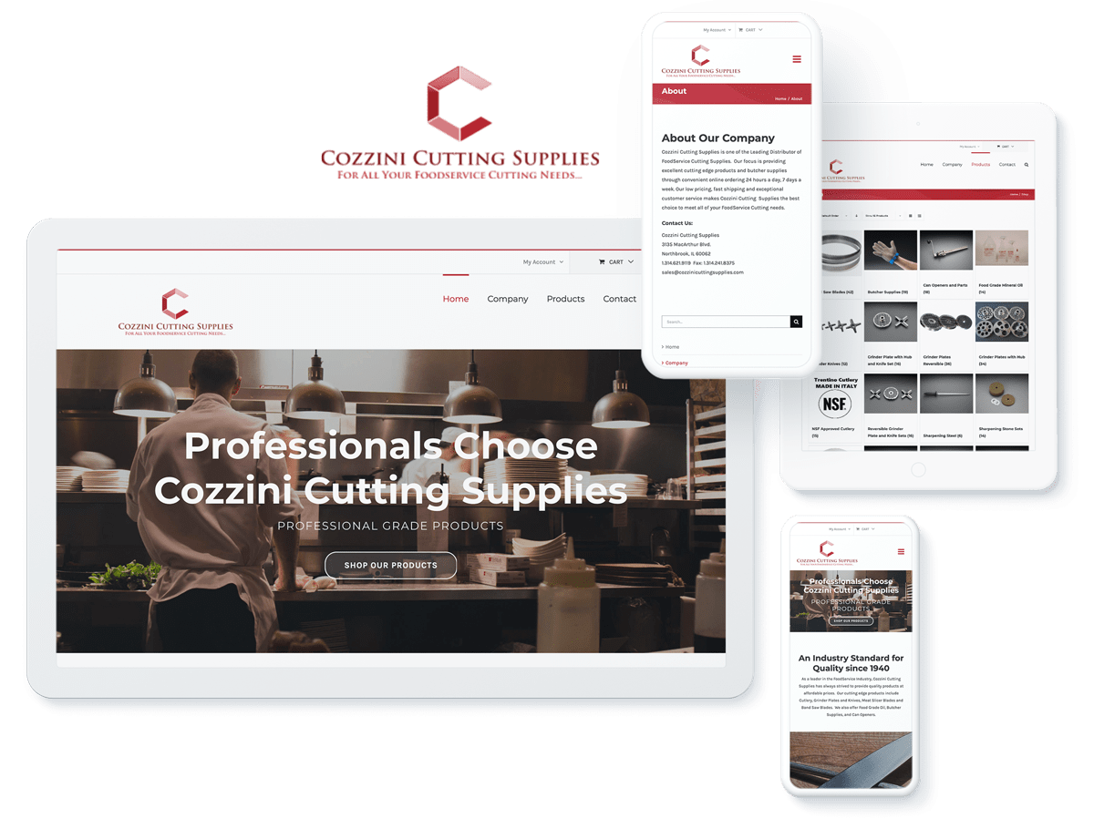 Cozzini cutting supplies website design