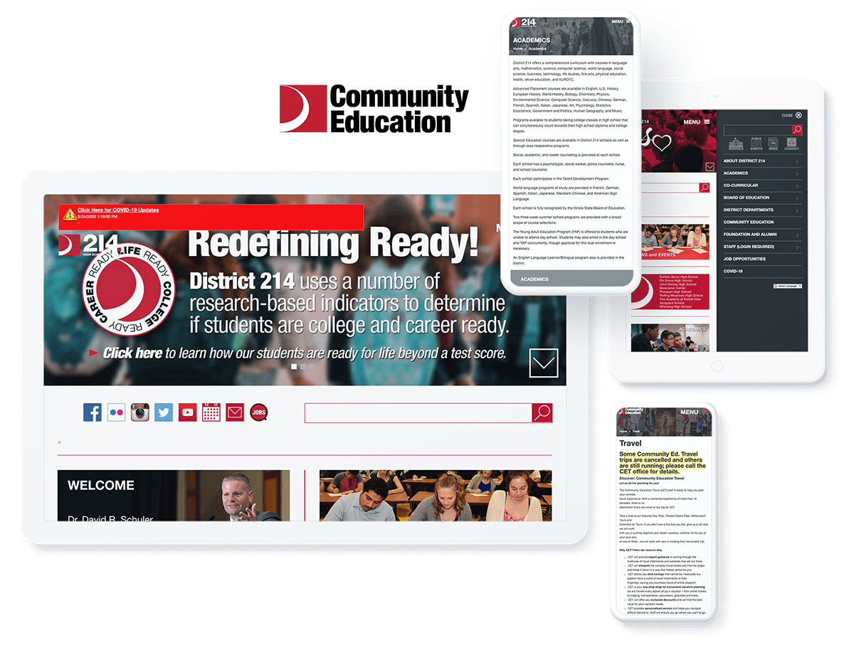 District 214 Education web design