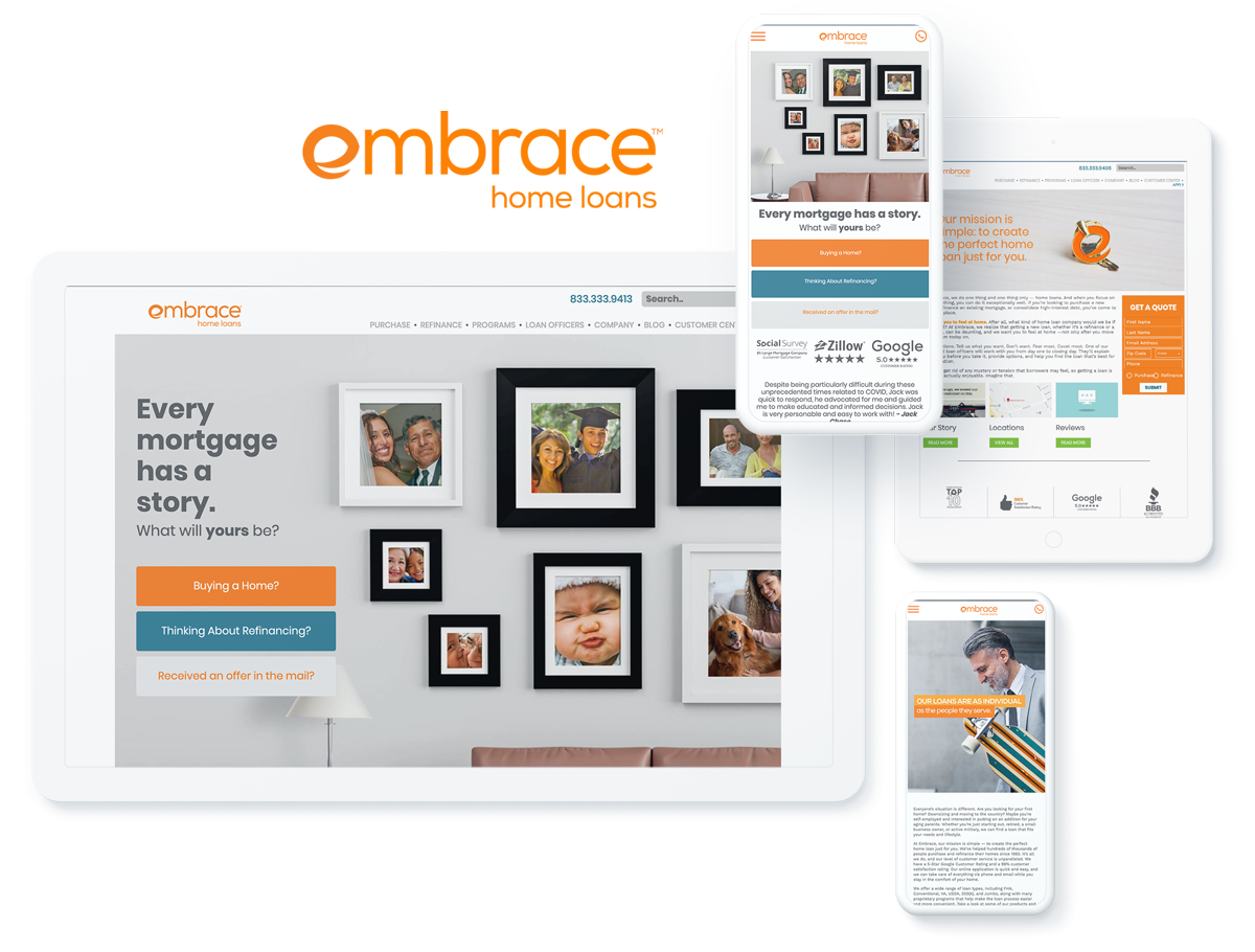 Embrace Home Loans website design and development