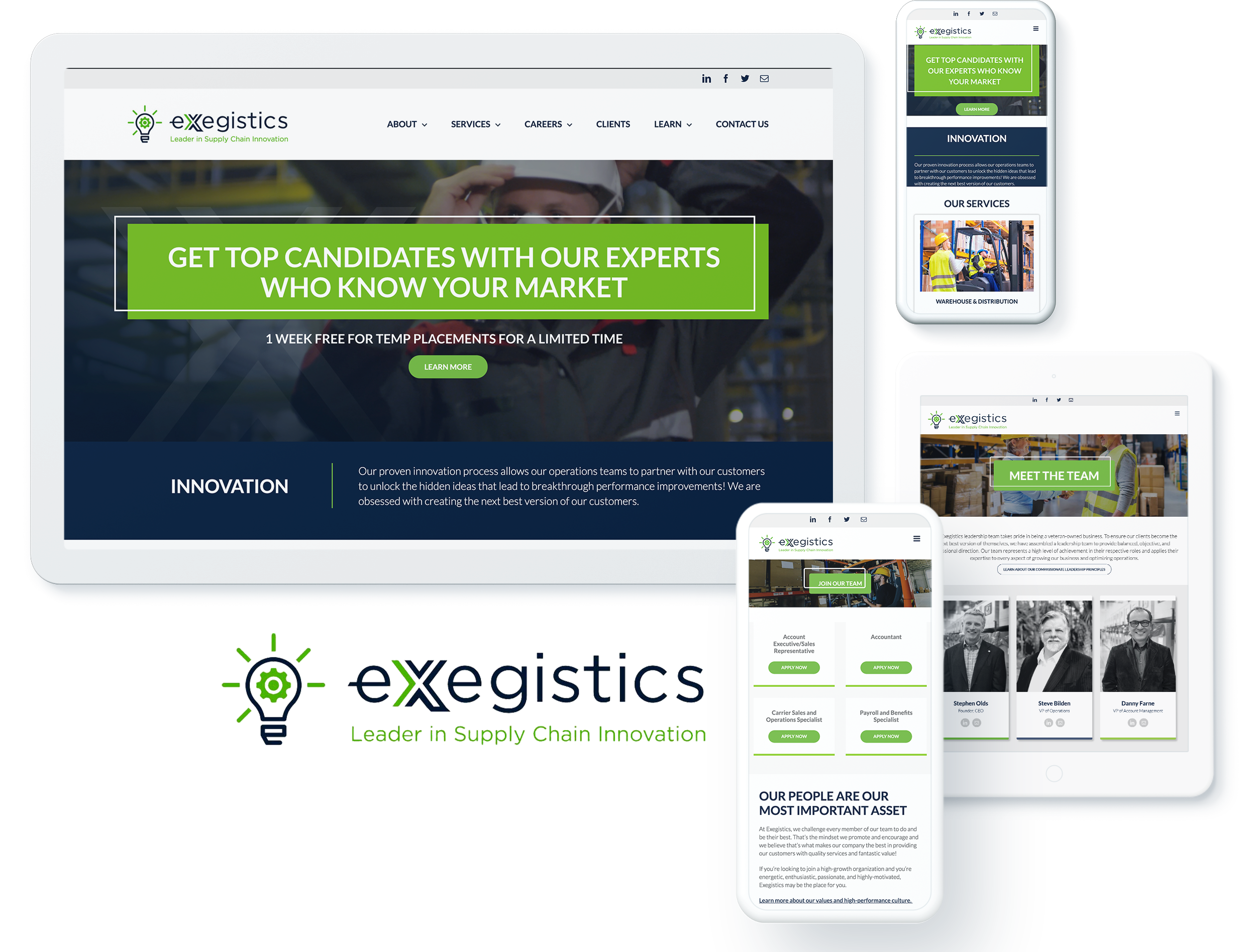 Exegistics Screens