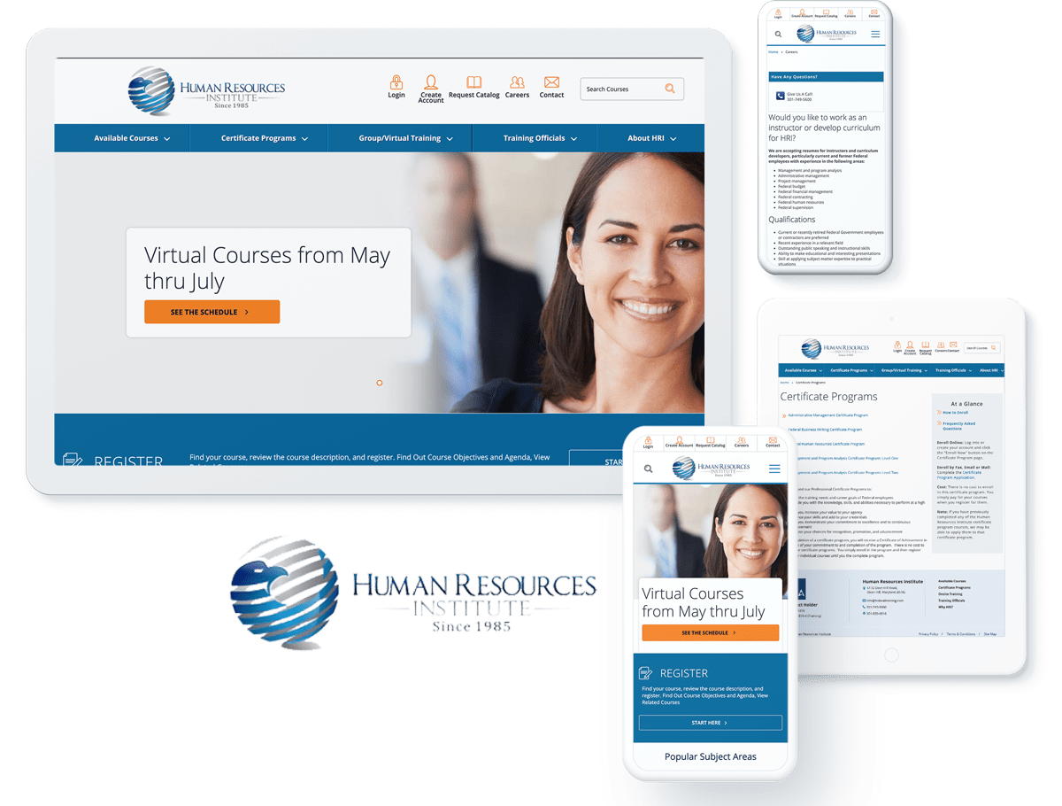 Human Resources Institute website development