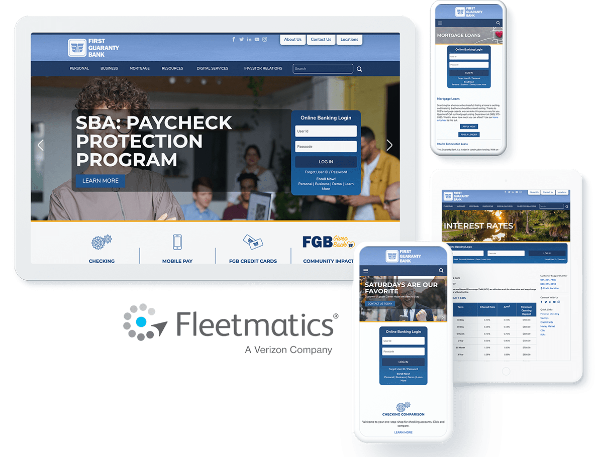 First Guaranty Bank web design and development