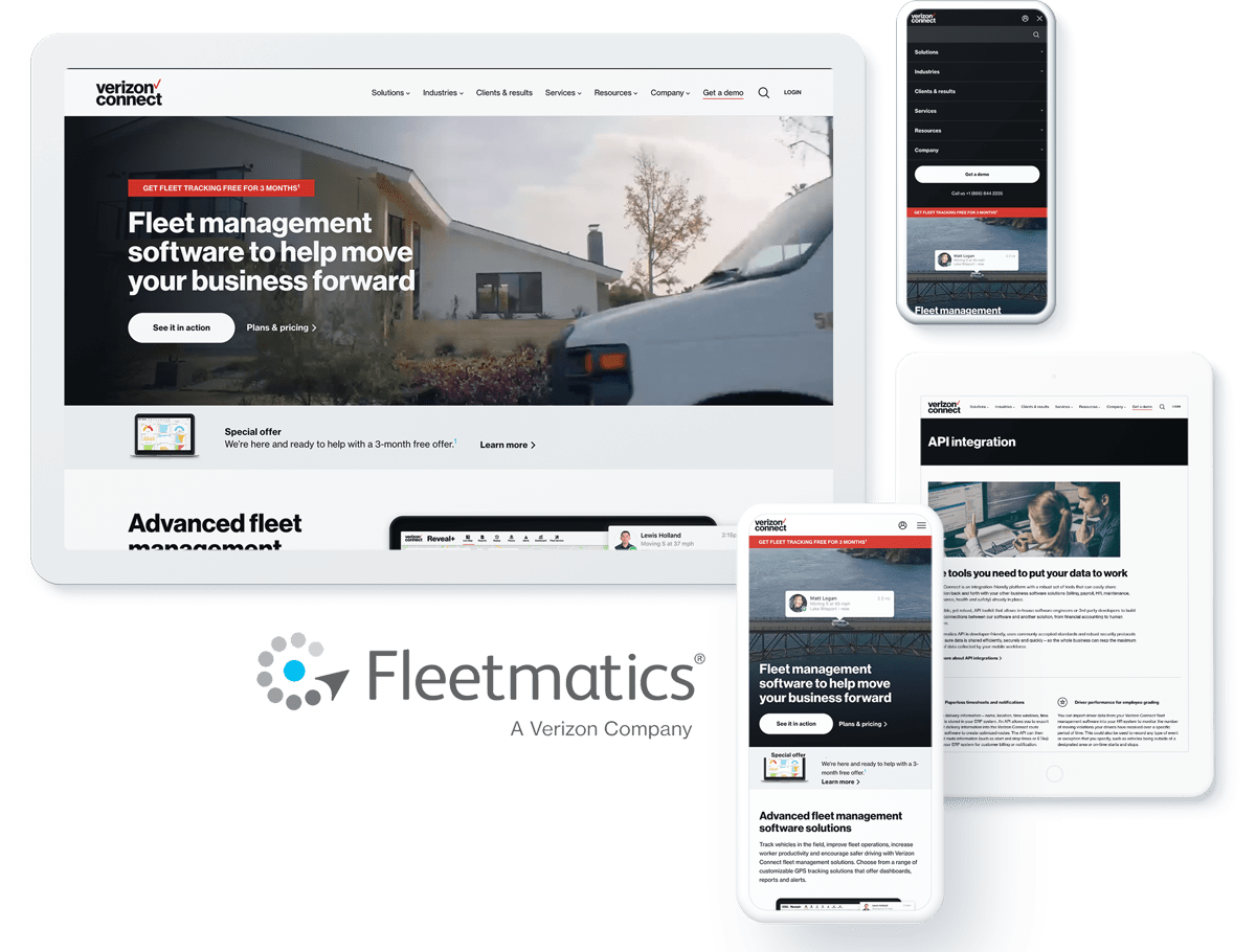 Fleetmatics website design and development