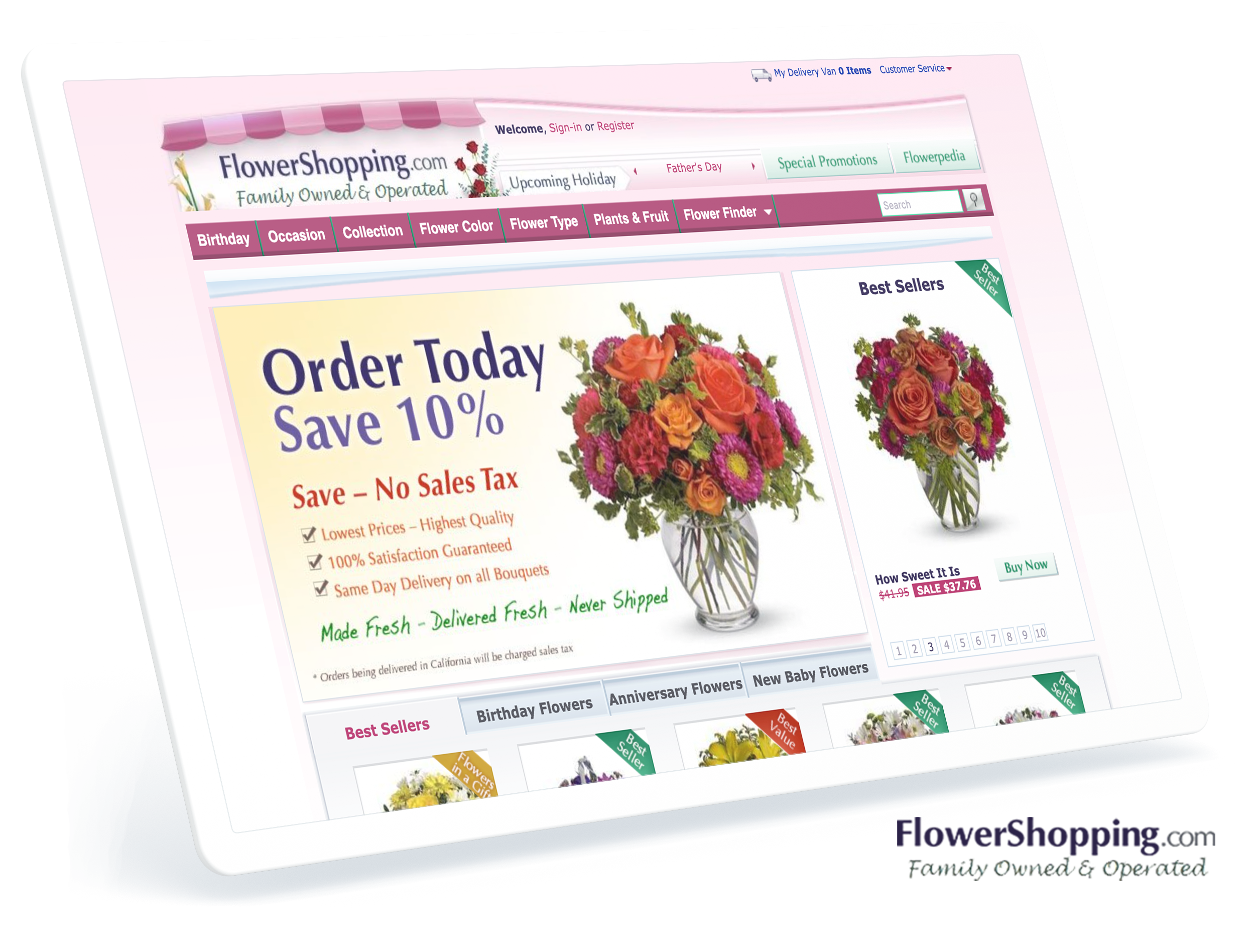 Flowershopping.com Screens