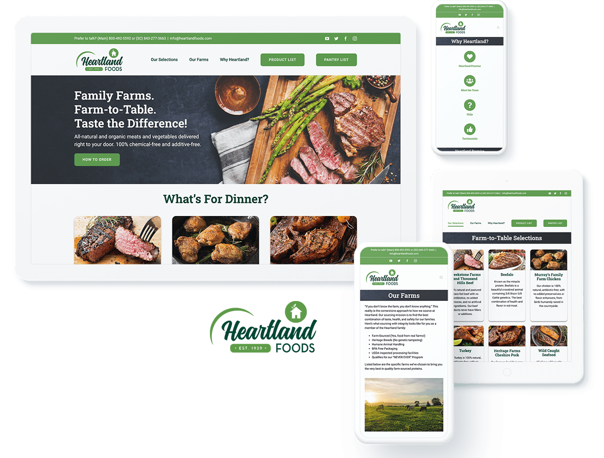 Food and Beverage website design and development | Heartland Foods