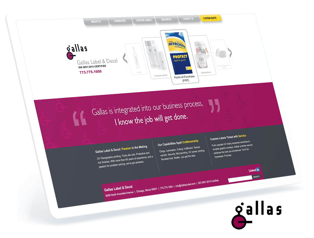 Gallas website design and development