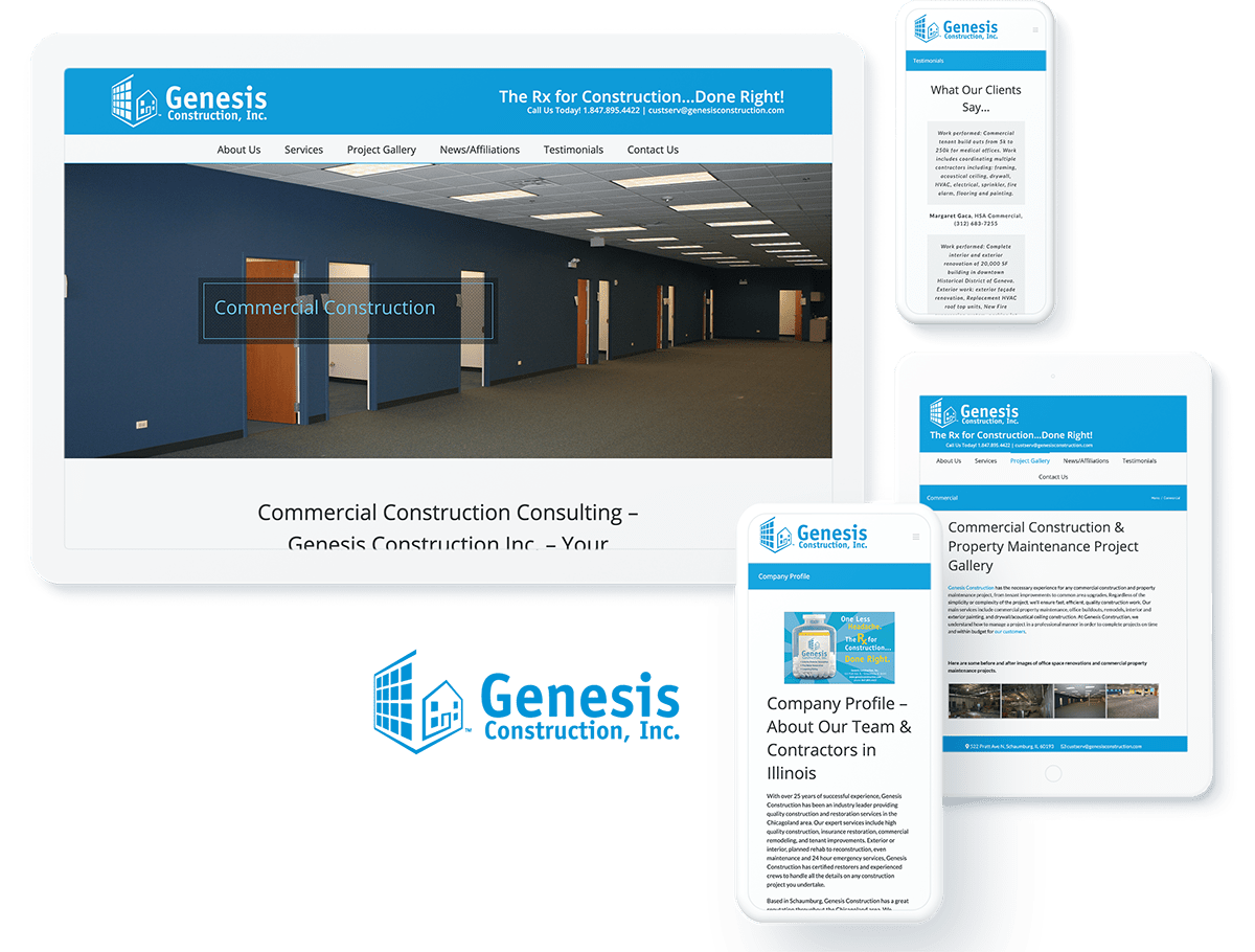 Genesis Construction web design and development