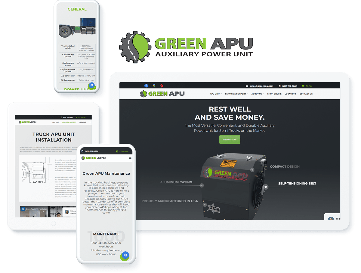 Green APU web design and development on WordPress