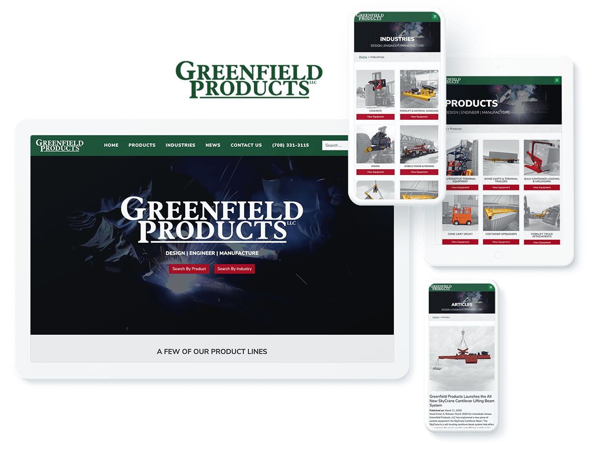 Greenfield Products web design