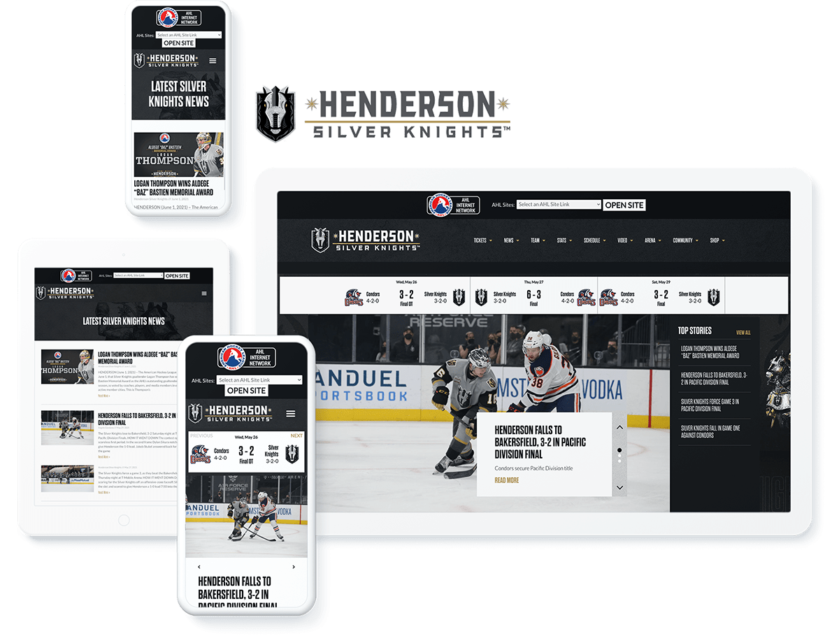 Henderson Silver Knights website design and development