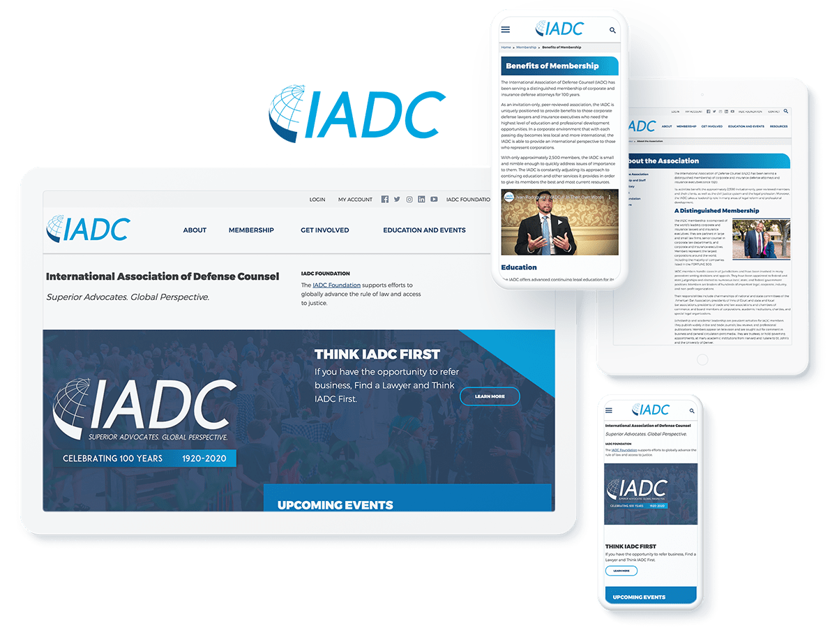 International Association of Defense Counsel website design and development