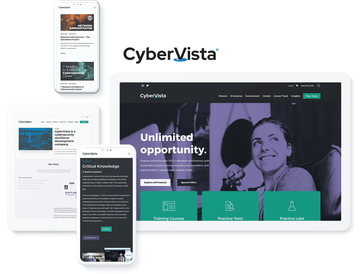 Kaplan IT Training website design