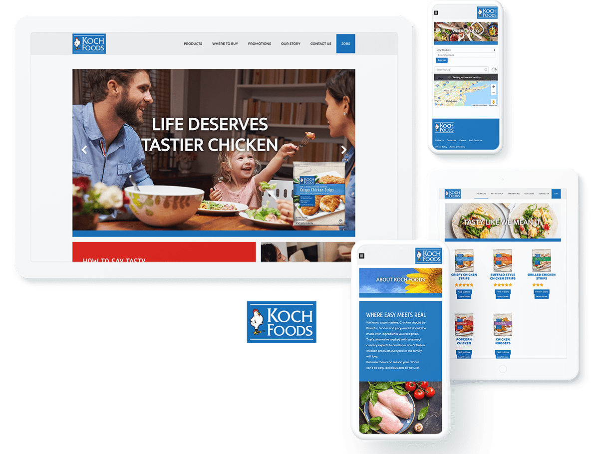 Koch Foods web design and development