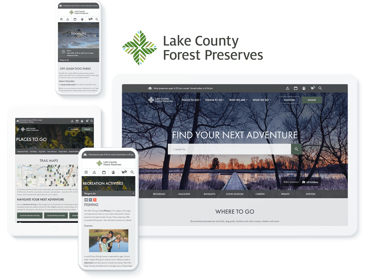 Lake County Forest Preserves web design and development