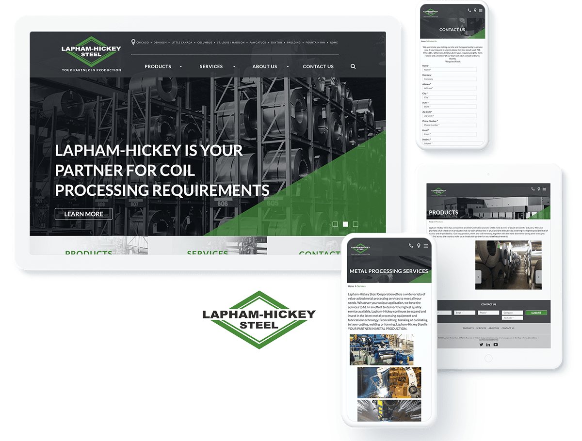 Lapham Hickey Steel web design