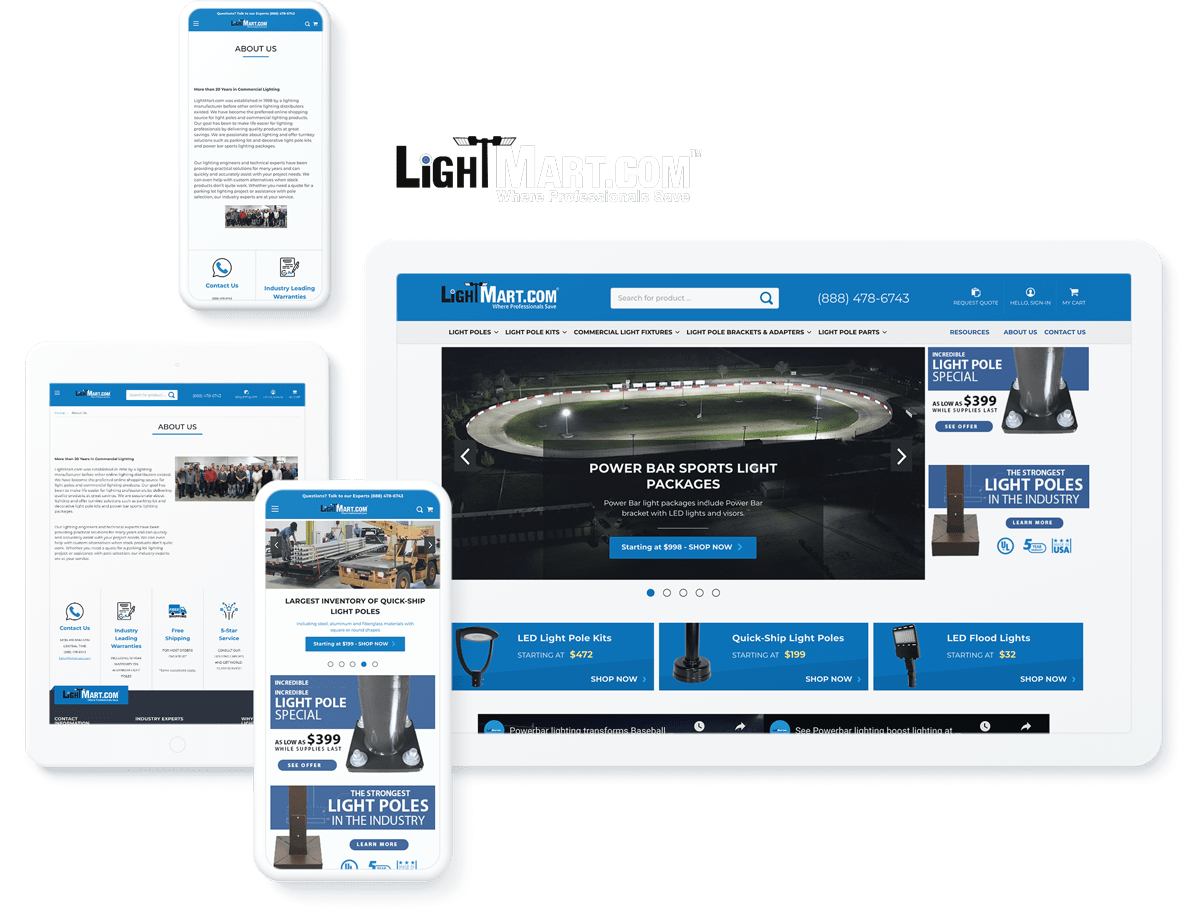 Light Mart website design and development