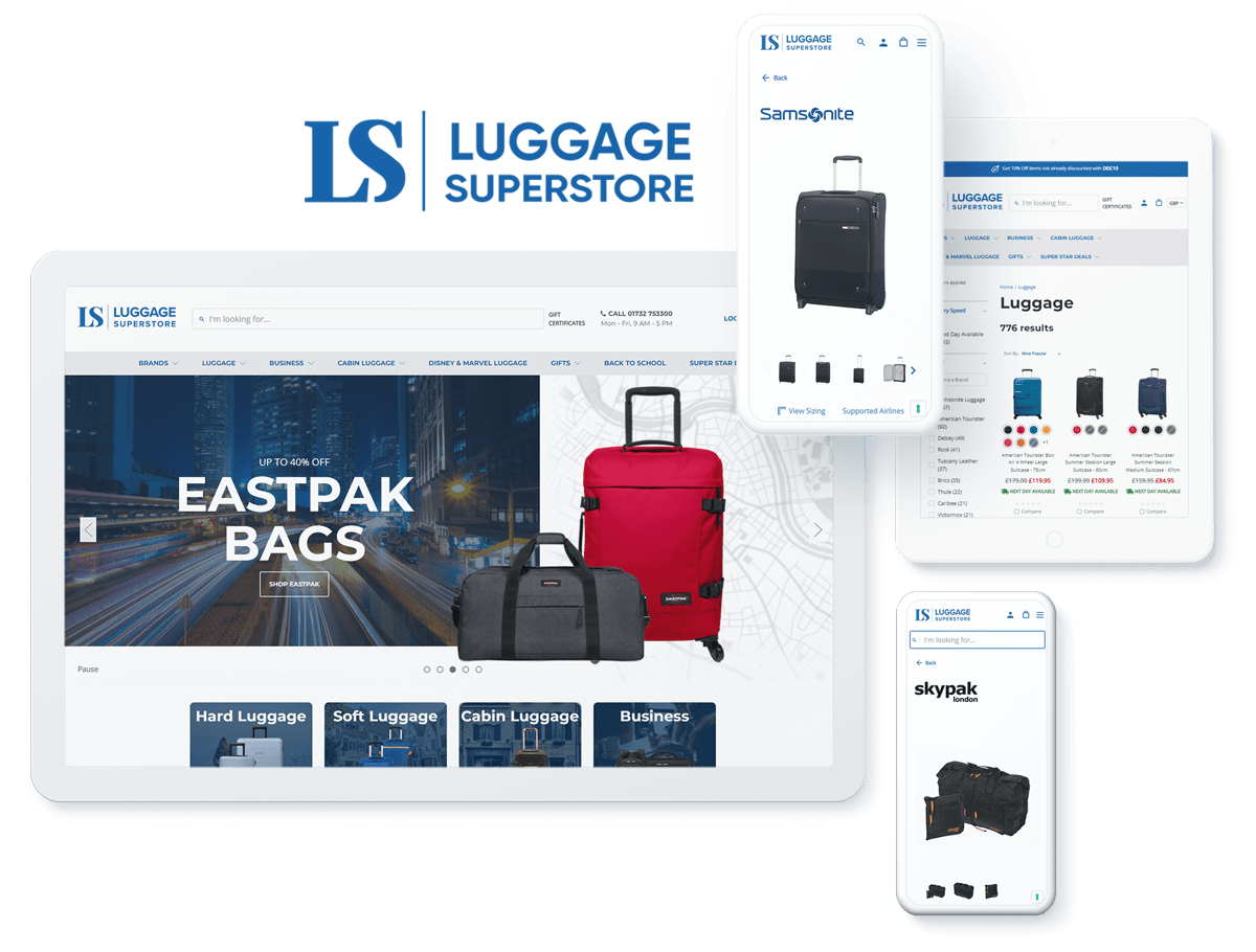 Luggage Superstore ecommerce web design and development