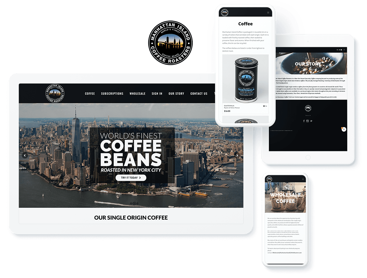 Manhattan Island Coffee Roasters website design and development