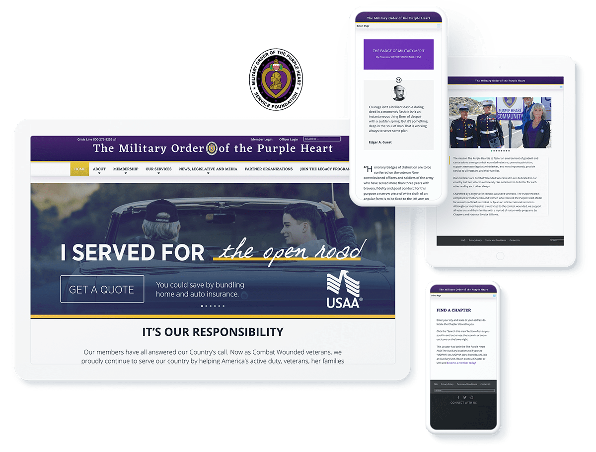 Military Order of the Purple Heart web design